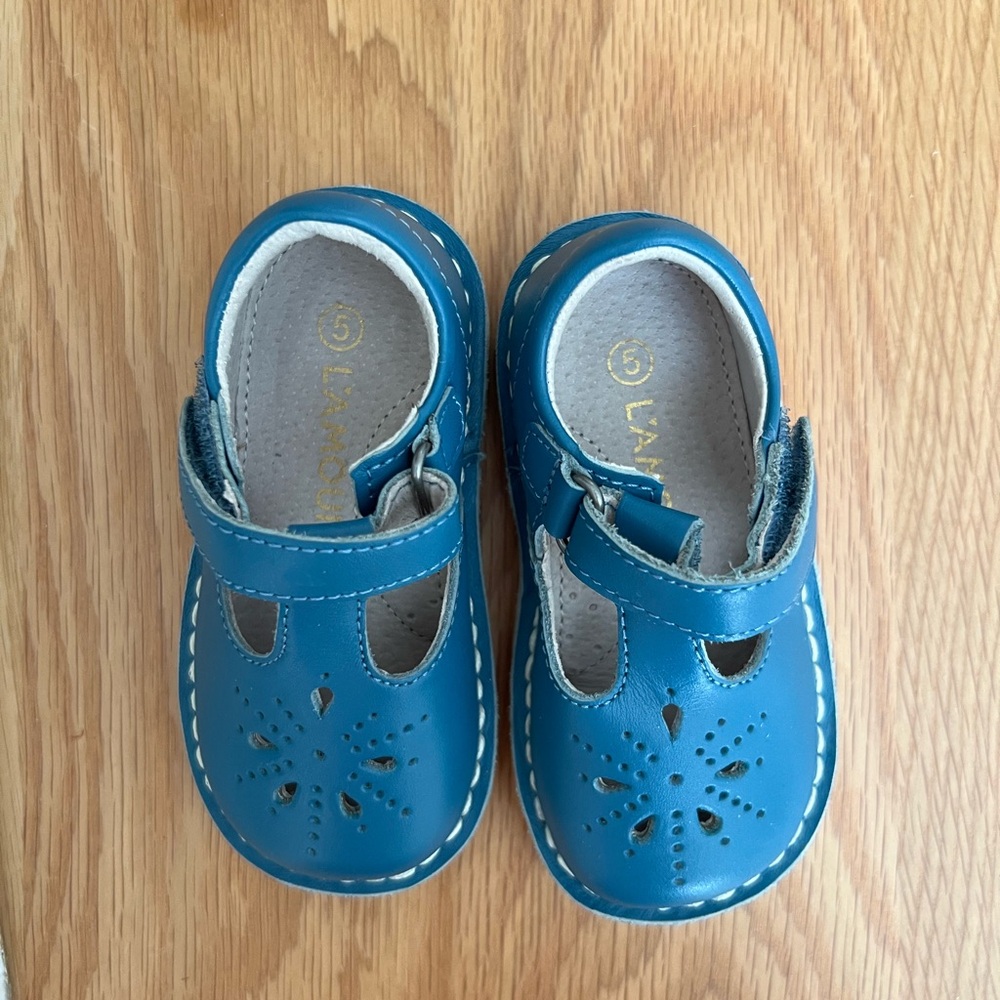 L'Amour Blue Kids Dress Shoes